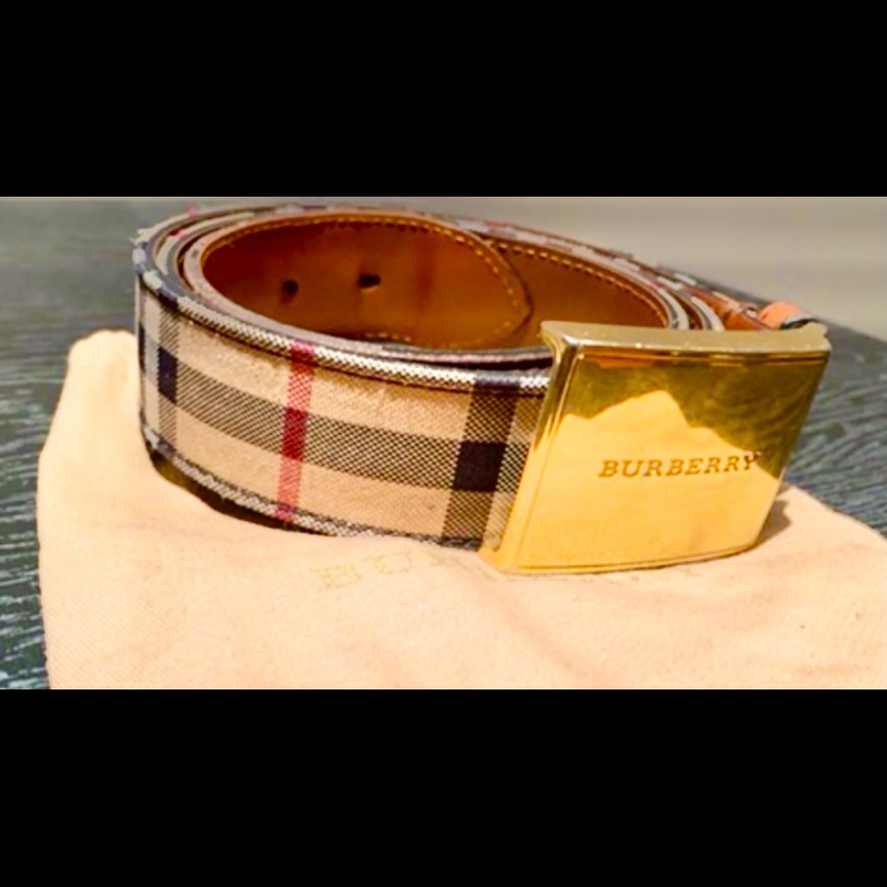 Burberry horseferry check and leather belt